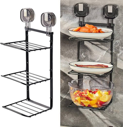 SUCTION CUP TYPE STORAGE RACK رف تخزين قابل للطي متعدد الوظائف
