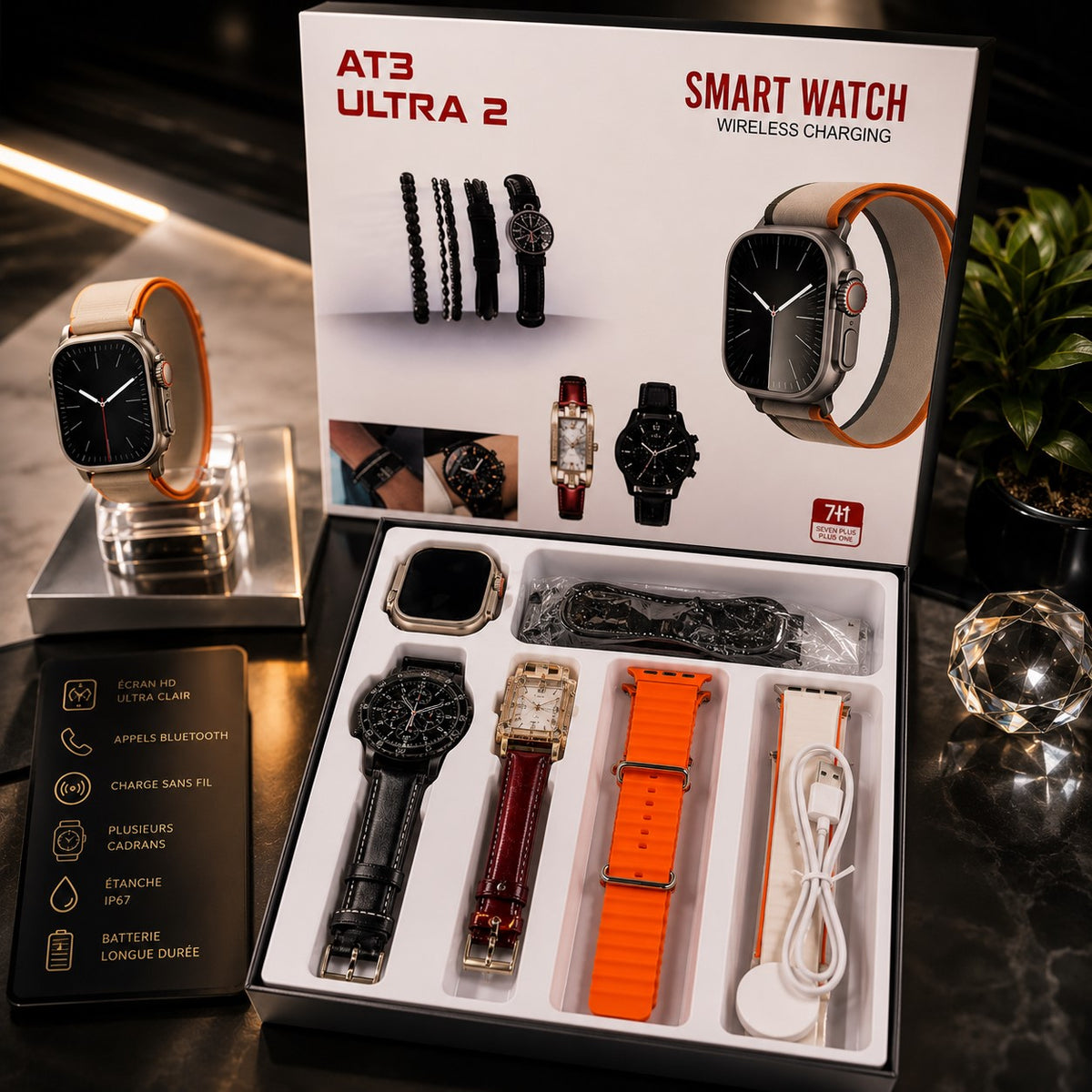 Pack smartwatch AT3 Ultra 2 مجموعة ساعتي