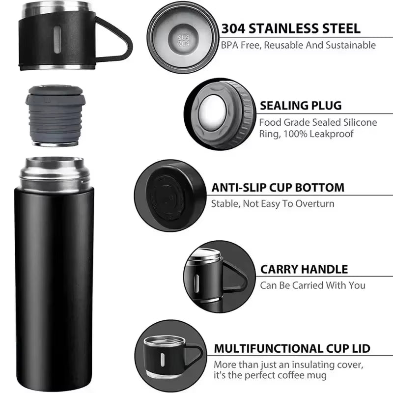 Un ensemble de thermos مجموعة من الترمسات