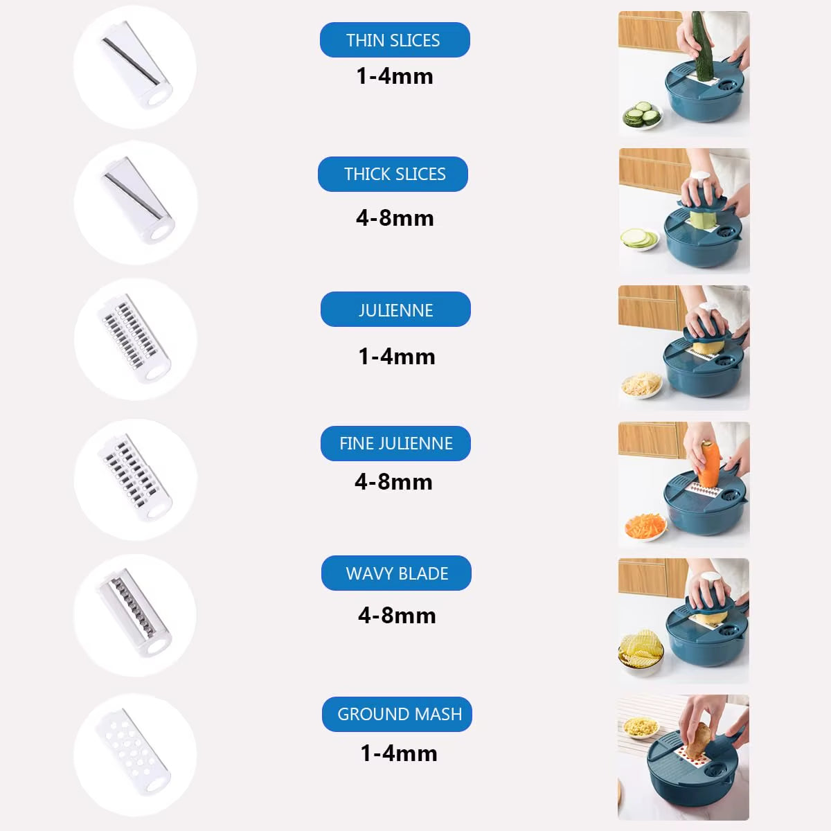 9-in-1 manual vegetable chopper أداة 9 في 1 لتقطيع الخضار يدويًا
