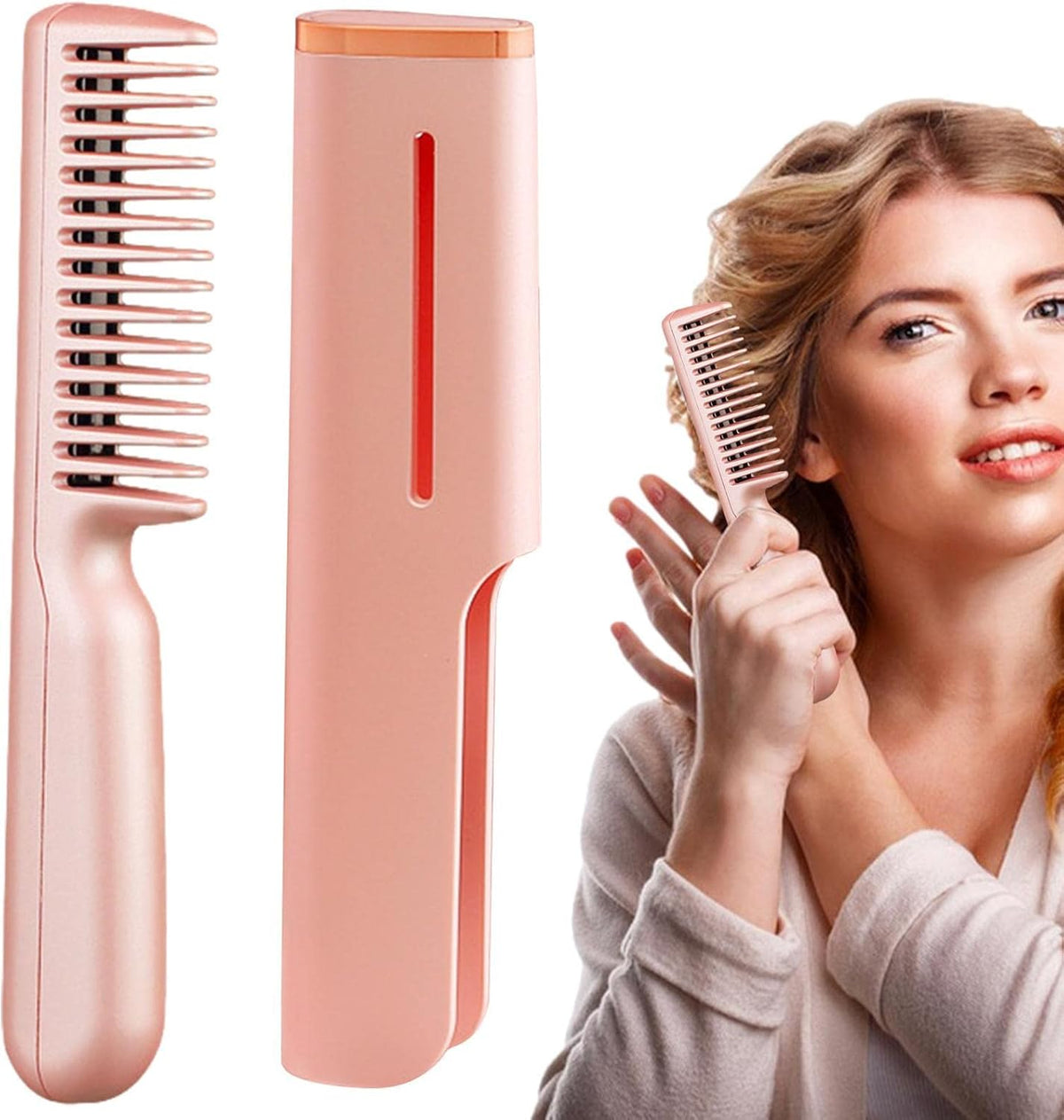 Peigne à lisser les cheveux فرشاة مشط حرارية قابلة لإعادة الشحن