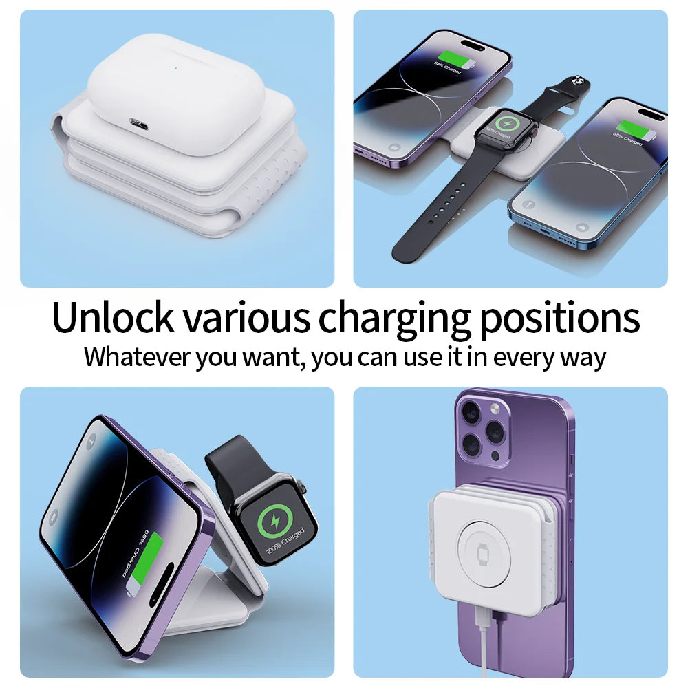 Station de charge 3 en 1 شاحن لاسلكي قابل للطي